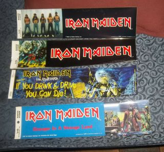 4 Vintage Iron Maiden Bumper Stickers Last Ones