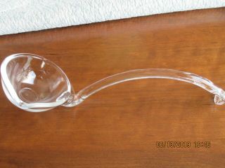 Vintage 13 " Right Handed Glass Punch Bowl Ladle W/bowl Hook