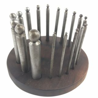Vintage Jewelers Dapping Punch Set Of 18 Punches