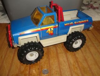 Vintage 1983 Tonka Chevrolet Mud Runner 4x4 Truck Blue Crack In Rollbar