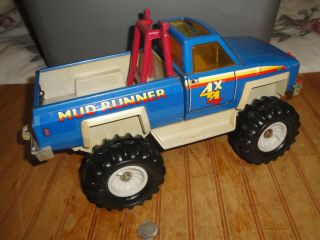 Vintage 1983 Tonka Chevrolet Mud Runner 4x4 Truck Blue crack in rollbar 3