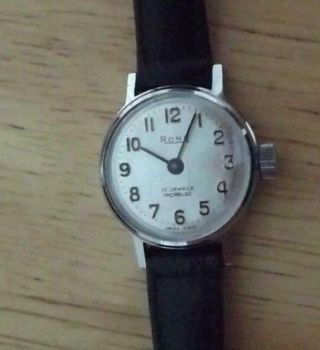 Vintage Rone Incabloc Swiss Mechanical Cased Wrist Watch Old Stock T52