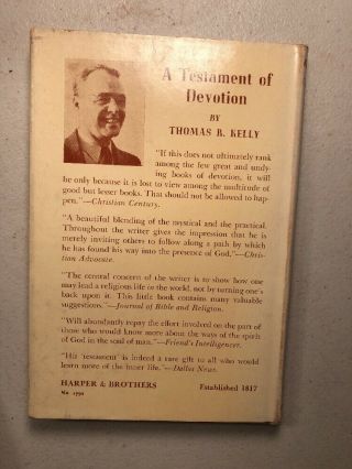 1941 A Testament of Devotion Thomas R.  Kelly HC First Edition Spiritual - Near 4