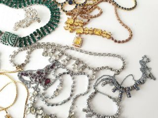 Vintage Crystal Style Costume Jewellery Necklaces Joblot Bundle 7