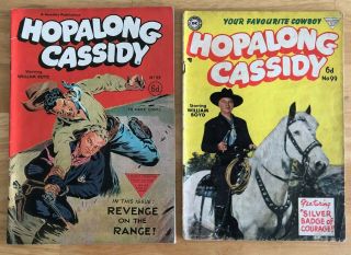 Two X Hopalong Cassidy Comics No 59 Vg Plus And No 99 G/vg Pub Miller Uk @ 6d.