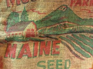 Vintage Burlap Bag 100 Pounds Maine Seed Potatoes Sack Mapleton,  Maine