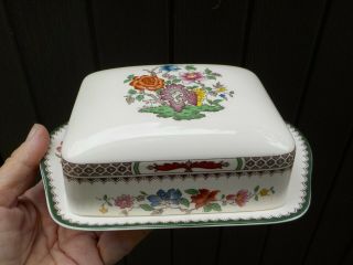 Vintage Copeland Spode Chinese Rose Butter/cheese Dish