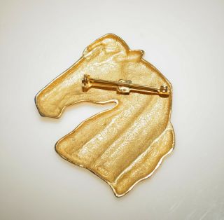 Vintage Signed JJ Gold Tone Horse Brooch Pin 2.  5 