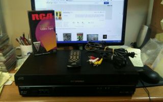 Jvc Hr - J692u Hi - Fi Stereo 4 Head Vhs Player With Remote & Ac Plugs & Rca Tape