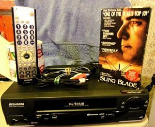 Sylvania 6245FB 4 HEAD VCR/VHS W/UNIV Remote/Cables,  SLING BLADE VHS MOVIE 2