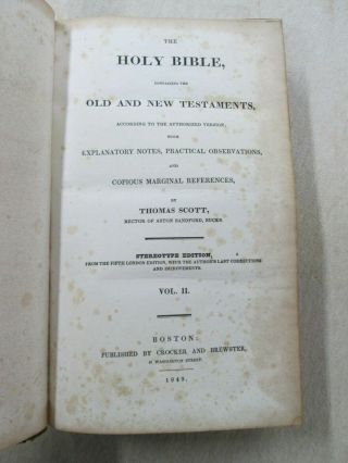 1849,  Thomas Scott ' s Commentary On The Bible,  Complete 6 Volume Set 8