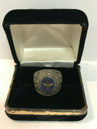 Vintage United States Air Force Prop And Wings Ring Sterling Ring