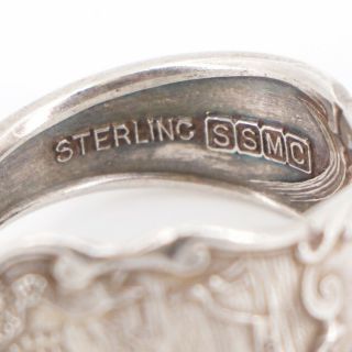 VTG Sterling Silver - Kansas State Seal Spoon Handle Ring Size 10.  5 - 7g 5