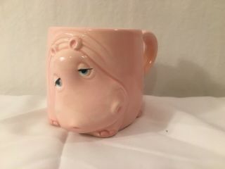 1980 Vintage Fitz And Floyd Hippo Hippopotamus Pink Coffee Mug