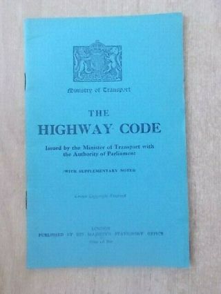1935 Ministry Of Transport The Highway Code -