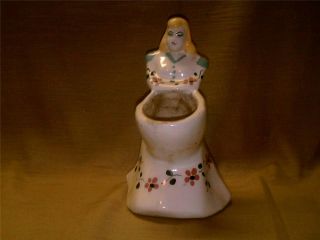 Vintage California Pottery Lady Planter - Vase - Flower Holder - Hand Painted - Blond