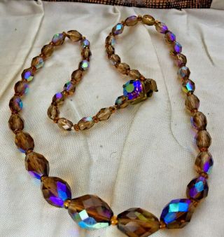 Vintage Art Deco Graduated Glass Necklace 1930’s Costume Jewellery