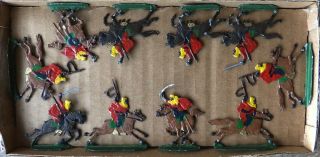 Vintage Zinnfiguren Kieler Or Wollner Flat Toy Soldiers 30mm.  Arab Cavalry X 10