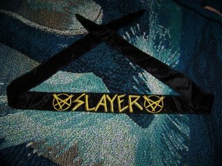 Vintage 1980s Slayer Pentagram Headband Scarf Tapestry Flag Banner Wall Hanging