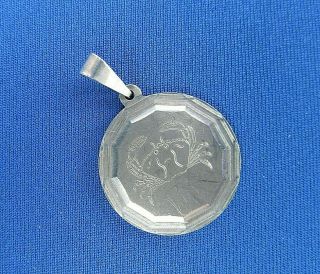 Vintage 925 Sterling Silver Charm Pendant Cancer Crab Birthsign Zodiac Disc