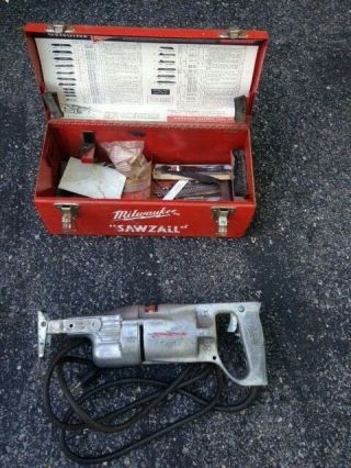 Vintage Milwaukee Sawzall 6510 Reciprocating Saw Two - Speed Metal Case Functional
