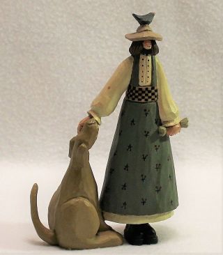 Vtg Williraye Studio Figurine " Saxony " 1996 Girl With Dog 7 In.  Tall Ww 1031