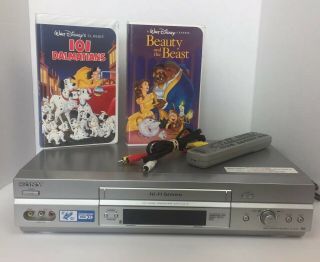 Sony Slv - N750 Vhs Hi - Fi Stereo Vcr With Remote And 2 Disney Black Classic Movies