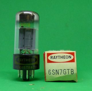 Vintage (1) Raytheon 6sn7gtb Vacuum Tube Nos/nib Pins