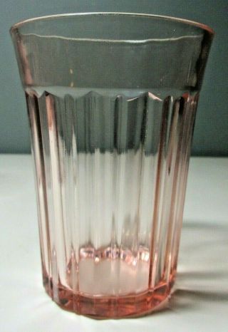 Vintage Anchor Hocking " Old Colony " /lace Edge Pink Depression Glass 9 Oz Tumbler