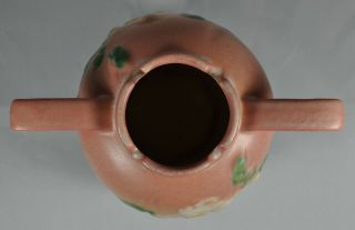 Vintage Roseville Pottery WHITE ROSE PINK 2 - Handled Vase 6