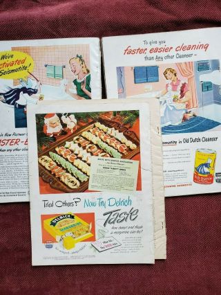 3 Vintage Woman ' s Day Magazines December 1948,  1949,  1950.  Recipes Vintage Ads 3