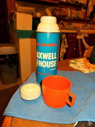 Vintage 1960 ' s Maxwell House Coffee Thermos 9 1/2 