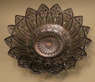 Vintage Federal Glass Iridesent Petal Pattern Round Serving Bowl / Dish