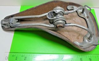 RETRO OLD VINTAGE REAL LEATHER ' SPORT 05 ' RACING TANDEM CYCLE BICYCLE SADDLE / S 4