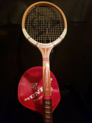 Vintage Dunlop Maxply Fort Wood Tennis Racquet W/cover Restring