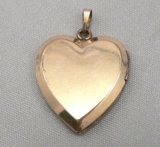 Vintage Gold Filled Fancy Engraved HEART LOCKET Pendant 5.  2 Grams KD Mono Estate 4