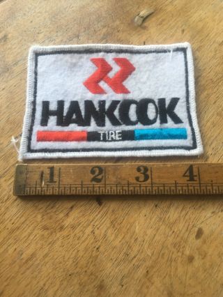 Vtg Hankook Tire 4” Embroidered Sew On Felt Patch Sports Car Racing Badge Race