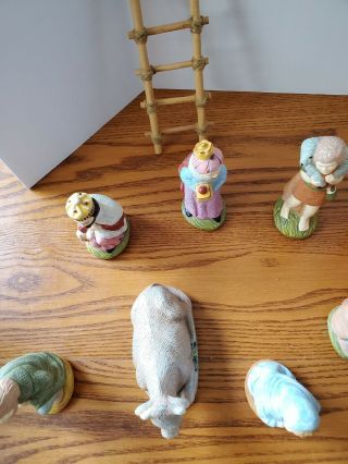 VTG Wee Crafts painted LITTLE PEOPLE NATIVITY SET 14 Piece 1202 2