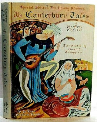 The Canterbury Tales For Young People.  Vtg Golden Book.  Children 