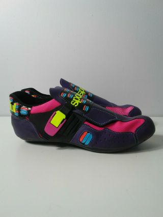 Retro Cycling Shoes Size 42 Vintage Sportful Made In Italy Purple Pink