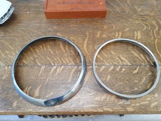 Triumph Tr3 Or Tr3a Vintage Headlight Trim Ring And Head Light Retainer Oem