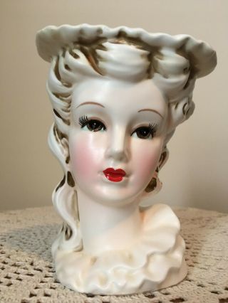 Very Hard To Find 6  1227 Lady Head Vase Headvase Vintage Greatshape