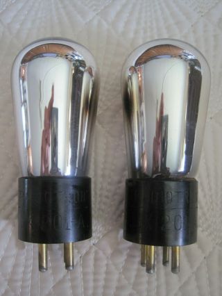 Matched Pair Rca Radiotron Ux 201 - A Audio Tube Full Silver Hickok 533