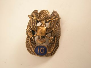 10 Year Us Service Pin Great Seal United States Vintage Lapel Pin Tie Tack