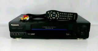 Panasonic Pv - 9662 Vhs Player 4 Head Hifi Stereo With Remote & Av Cables -