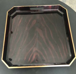 Vintage Otagiri Limited Edition Japan Tortuous Lacquerware Serving Tray 14”x14”