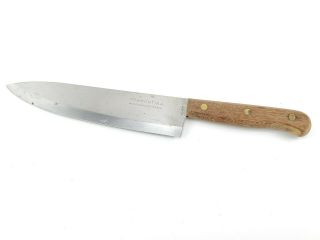 Vintage Tramontina 8” Chef Knife Inox Stainless Steel Made In Brazil Wood Handle