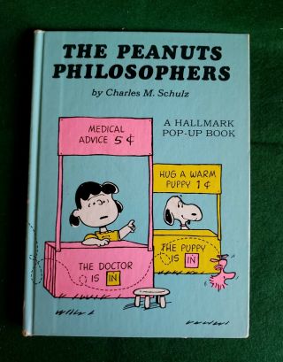 The Peanut Philosophers,  A Hallmark Pop - Up Book.  Lucy,  Snoopy,  Schulz.  1972.