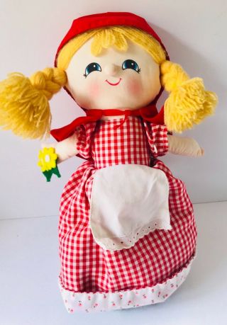 Vtg Dakin Little Red Riding Hood Wolf Grandma Topsy - Turvy Flip Doll Cloth 1984