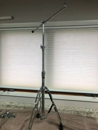 Vintage Pearl 4 Piece Boom Cymbal Stand.  Double Braced.  Good.